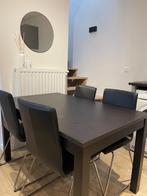 Uitschuifbare eettafel + 4 stoelen, Huis en Inrichting, Ophalen, Zo goed als nieuw, Vijf personen of meer, Rechthoekig