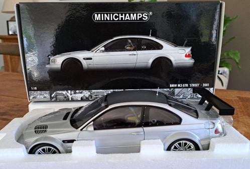 BMW M3 GTR e46 Silver with Carbon Roof 1:18 Minichamps, Hobby & Loisirs créatifs, Voitures miniatures | 1:18, Neuf, Voiture, MiniChamps