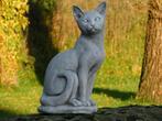 Zittende Kat - Steen - 40 cm - Tuinbeeld, Tuin en Terras, Tuinbeelden, Ophalen of Verzenden, Steen, Dierenbeeld