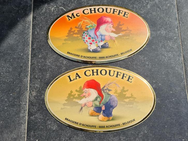 Reclameborden Chouffe, Verzamelen, Biermerken, Zo goed als nieuw, Reclamebord, Plaat of Schild, Ophalen
