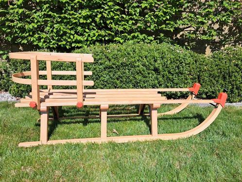 Houten slee - slede - gratis rugleuning, Kinderen en Baby's, Speelgoed | Buiten | Actiespeelgoed, Zo goed als nieuw, Ophalen of Verzenden