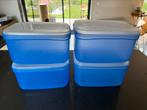 4 blauwe bewaardozen Tupperware, Huis en Inrichting, Keuken | Tupperware, Ophalen, Zo goed als nieuw, Blauw, Bus of Trommel