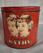 Boîte à bonbons rétro Kathy Brugge 3 kg., Collections, Boîte en métal, Utilisé, Enlèvement ou Envoi