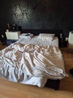 Bed (lattenbodem) met matras, Huis en Inrichting, Slaapkamer | Bedden, Ophalen, Gebruikt, Zwart, Tweepersoons