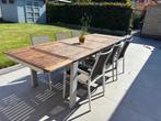 Tuintafel Taek + 6 stoelen, Tuin en Terras, Tuintafels, Ophalen, Zo goed als nieuw, Rechthoekig, Teakhout