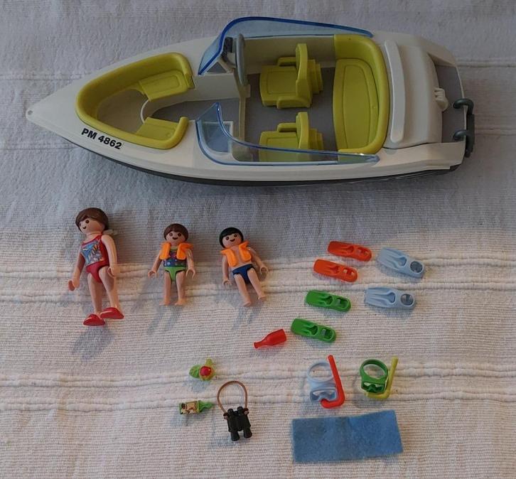 Playmobil 4862 - Zwarte speedboot, Kinderen en Baby's, Speelgoed | Playmobil, Gebruikt, Complete set, Ophalen of Verzenden