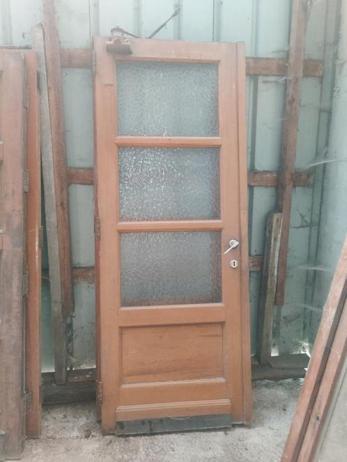 Deuren, Doe-het-zelf en Bouw, Deuren en Vliegenramen, Gebruikt, Binnendeur, Glas, Hout, Vouwdeur, Ophalen