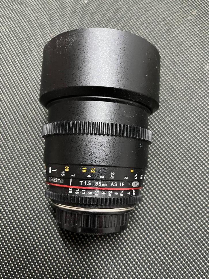 Samyang 85 mm 1,5 Pentax K Vatting  (cine uitvoering), Audio, Tv en Foto, Foto | Lenzen en Objectieven, Zo goed als nieuw, Telelens