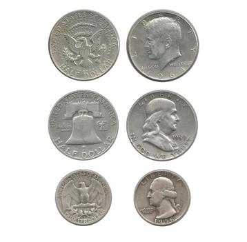 USA Zilveren Munten Lot – Half Dollars + Quarters  beschikbaar voor biedingen