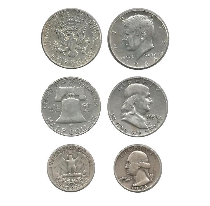 USA Zilveren Munten Lot – Half Dollars + Quarters, Postzegels en Munten, Munten | Amerika, Setje, Noord-Amerika, Zilver, Ophalen of Verzenden