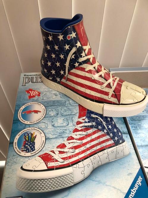 Ravensburger 3D puzzel sneaker Amerikaanse vlag, Hobby en Vrije tijd, Denksport en Puzzels, Zo goed als nieuw, Rubik's of 3D-puzzel