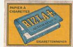 lucifermerk luciferetiket #221 Rizla sigarettenpapier, Verzamelen, Rookartikelen, Aanstekers en Luciferdoosjes, Gebruikt, Verzenden