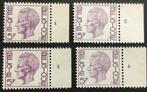 1972.Typ: ELSTRÖM. Plaatnummers.1-2-3-4., Postzegels en Munten, Postzegels | Europa | België, Koninklijk huis, Ophalen of Verzenden