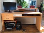 Bureau avec rehausse amovible et étagère assortie, Huis en Inrichting, Bureaus, Ophalen, Gebruikt, Bureau