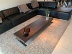 Zwart echt leder salon- naar keuze delen apart opstellen, Huis en Inrichting, Ophalen, Gebruikt, Hoekbank, Leer
