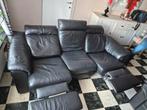 Lederen 2 en 3-zit, Huis en Inrichting, Zetels | Complete zithoeken, Ophalen, Gebruikt