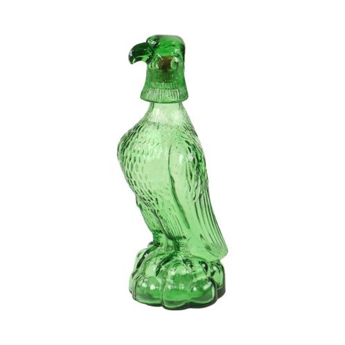 Groene Glazen Karaf Roofvogel Arend Bessi Italy 29cm, Antiek en Kunst, Antiek | Glaswerk en Kristal, Ophalen of Verzenden