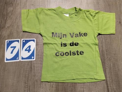 Baby T-shirt - 'Mijn Vake is de coolste' - Maat 74, Kinderen en Baby's, Babykleding | Maat 74, Zo goed als nieuw, Jongetje of Meisje