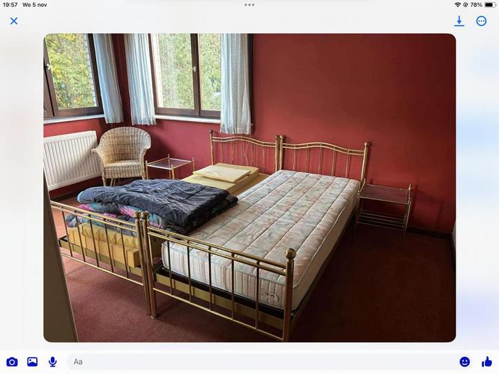 2- 1 PERSOONSBEDDEN + LATOFLEXEN + NACHTTAFELTJES, Huis en Inrichting, Slaapkamer | Matrassen en Bedbodems, Ophalen