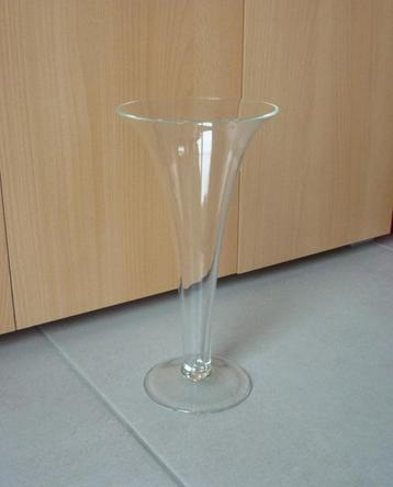 Grote hoge glazen uitlopende vaas