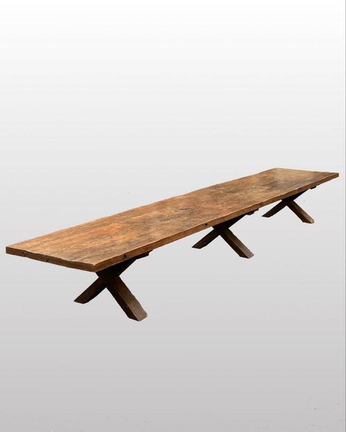 Eettafel Frans antiek eiken 600CM, Antiek en Kunst, Antiek | Meubels | Tafels, Ophalen of Verzenden