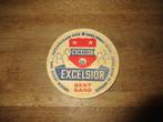 DIK BIERVILTJE SOUS-BOCK BIER EXCELSIA EXCELSIOR GENT GAND, Ophalen of Verzenden, Gebruikt, Viltje(s)