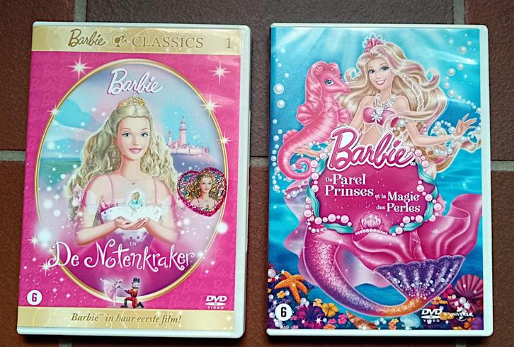 2 DVD’s – Barbie: De Notenkraker & Barbie: De Parelprinses, Cd's en Dvd's, Dvd's | Tekenfilms en Animatie, Gebruikt, Overige soorten