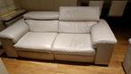 2 witte zetels (tweezit & driezit met relax), Huis en Inrichting, Zetels | Zetels, Ophalen, Gebruikt, Driepersoons, Leer
