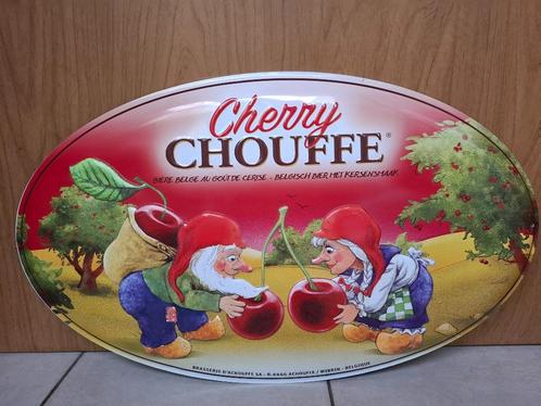 Zeldzaam reclamebord Cherry Chouffe, Verzamelen, Biermerken, Nieuw, Reclamebord, Plaat of Schild, Overige merken, Ophalen of Verzenden