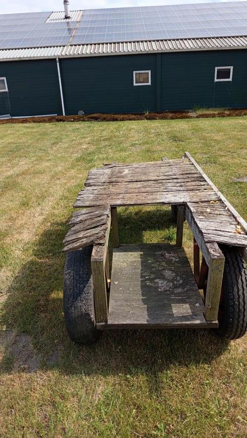 Houten kar, platenkar verouderd maar metaal in goede staat, Auto diversen, Aanhangers en Bagagewagens, Gebruikt, Ophalen