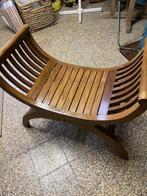 Bijzetbankje in teak, Huis en Inrichting, Ophalen, Zo goed als nieuw, Hout