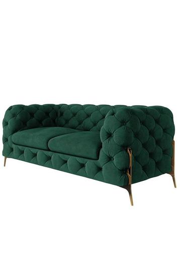 2 x fauteuil 2 place vert royal  disponible aux enchères