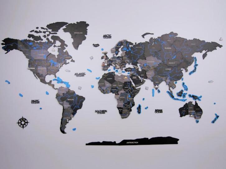 3D Houten Puzzel World Map XXL Muur Decoratie - DIY Build, Hobby en Vrije tijd, Modelbouw | Overige, Nieuw, Verzenden