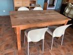 Tafel in teakhout met 2 schuiven, Huis en Inrichting, Tafels | Eettafels, Ophalen, Zo goed als nieuw, Teakhout
