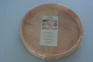 très belle plaque de cuisson ronde en bois d'hévéa, hévéa (n, Enlèvement ou Envoi, Neuf, Rond, Bois