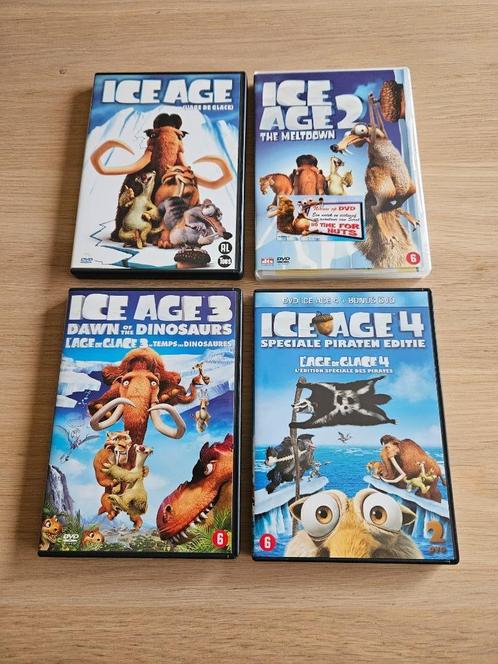 DVD's Ice Age Deel 1 + 2 + 3 + 4, Cd's en Dvd's, Dvd's | Tekenfilms en Animatie, Gebruikt, Amerikaans, Tekenfilm, Alle leeftijden