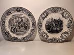2 antiek Napoleon borden Boch Cappellemans fijn aardewerk, Antiek en Kunst, Ophalen of Verzenden