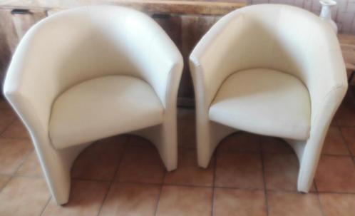 fauteuil x 2 - club, pad, cabriolet - woondecoratie - woonka, Huis en Inrichting, Fauteuils, Gebruikt, Kunststof, Minder dan 50 cm