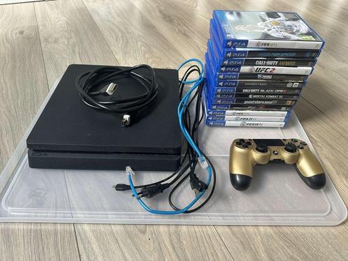 PS4 slim met 13 spellen, Consoles de jeu & Jeux vidéo, Consoles de jeu | Sony PlayStation 4, Comme neuf, Slim, Enlèvement