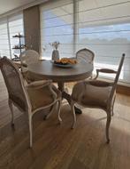 Ronde Italiaanse tafel met 4 stoelen, Ophalen, Eikenhout, Zo goed als nieuw, Italiaans