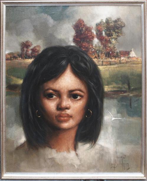 Aimé Van Belleghem (1922-1996): Portret (O/D, 53 x 63 cm), Antiek en Kunst, Kunst | Schilderijen | Klassiek, Ophalen of Verzenden