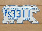 Plaque Polar Bear Territoires du Nord-Ouest (Canada) 1983, Collections, Comme neuf, Enlèvement ou Envoi, Voitures
