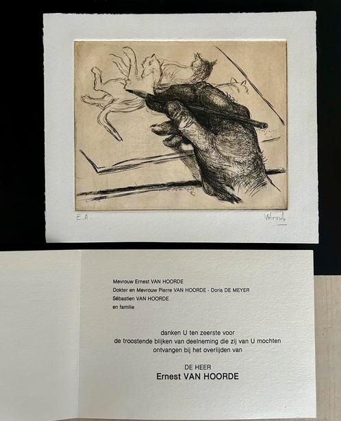 Ets van Ernest Van Hoorde, Antiek en Kunst, Kunst | Etsen en Gravures, Ophalen