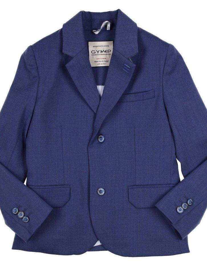 Mid-blauwe blazer van Gymp. - 116, Kinderen en Baby's, Kinderkleding | Maat 116, Zo goed als nieuw, Jongen, Overige typen, Ophalen