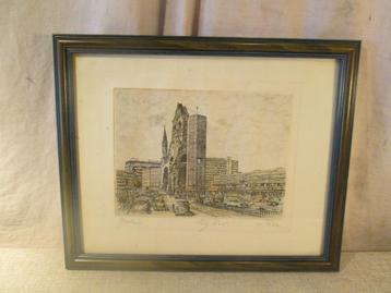 Mooi Oude Gravure 'Drukke Stad' - Peters beschikbaar voor biedingen