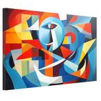 Dans van Geometrie en Kleur canvas 60x40cm - 18mm., Huis en Inrichting, Nieuw, Verzenden