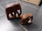 2 houten beelden olifant olifanten Genuine Teak Thailand, Enlèvement ou Envoi