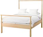 GJÖRA bed (IKEA) Queen Size 160x200 cm massief hout + boxspr, Huis en Inrichting, Slaapkamer | Bedden, Ophalen, Beige, Design
