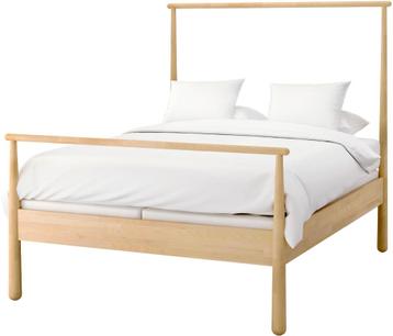 GJÖRA bed (IKEA) Queen Size 160x200 cm massief hout + boxspr beschikbaar voor biedingen