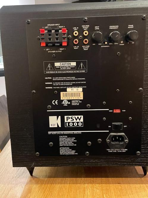 Actieve subwoofer - KEF PSW1000, Audio, Tv en Foto, Luidsprekerboxen, Zo goed als nieuw, Subwoofer, 120 watt of meer, Overige merken